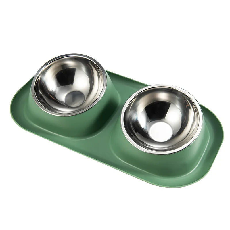 Doppelnapf-Set aus Edelstahl – Rutschfester Futter- und Wassernapf für Hunde, Katzen, Welpen und Kätzchen