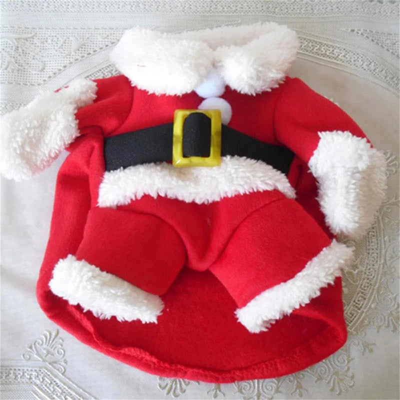 Weihnachtsmann-Overall für Kleine Hunde & Katzen – Süßes Weihnachts-Cosplay-Kostüm