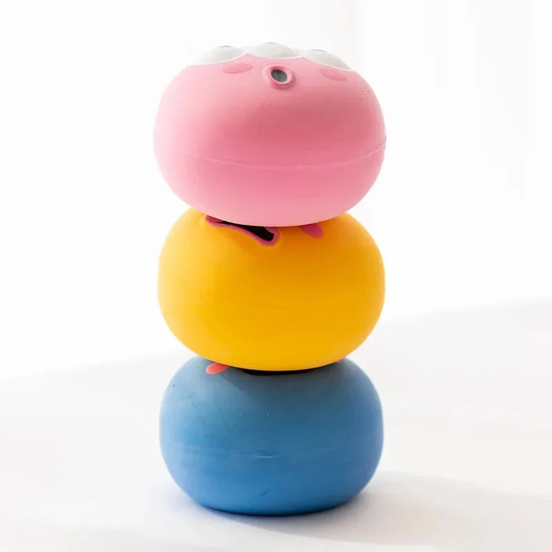 Quietschender Gummi-Kauball für Hunde – Bissfester Zahnreinigungs-Ball mit Sound für Welpen & Kleine Mittlere Große Hunde