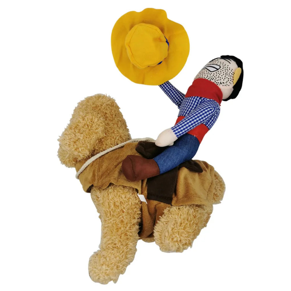 Lustiges Cowboy-Kostüm für Haustiere – Weihnachts- & Halloween-Cosplay-Partyoutfit für Hunde, Welpen & Katzen