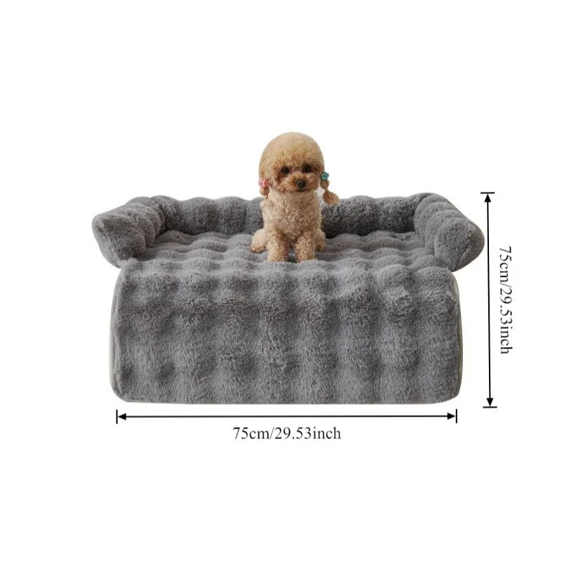 Luxuriöses Kunstkaninchenfell Plüsch Haustierbett & Hundematte – Weiche Flauschige Matratze für Kleine Mittelgroße Hunde, Welpen & Katzen