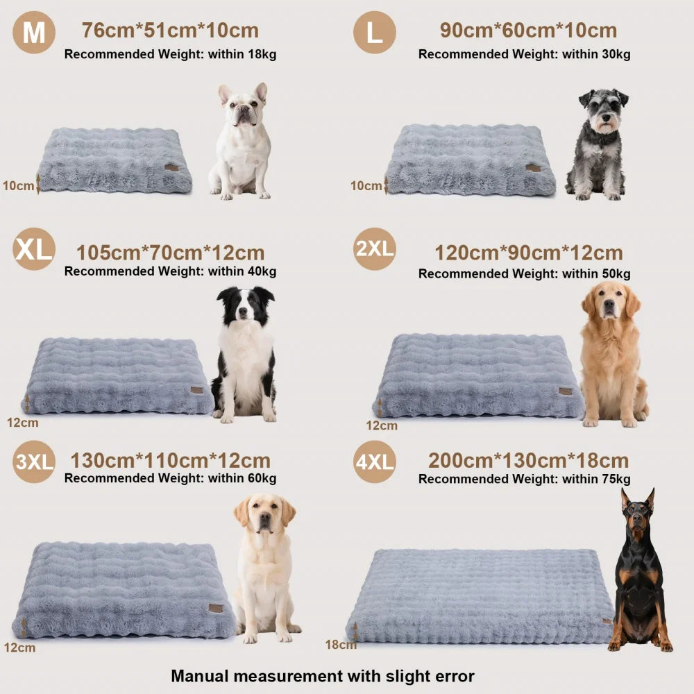 Ultra Plüsch Weiches Hundebett & Waschbares Haustierkissen – Gemütliche Welpenmatratze und Schlafmatte für Kleine Mittlere Große Hunde