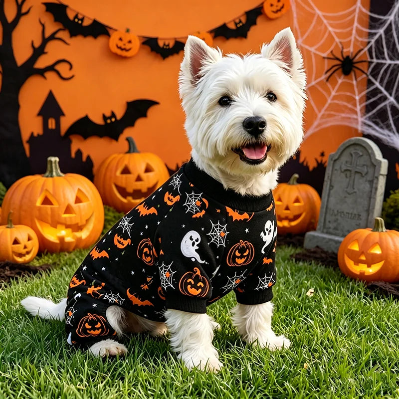 Halloween-Pyjama für Mittelgroße Hunde – Elastischer Lustiger Hunde-Kostüm-Pyjama
