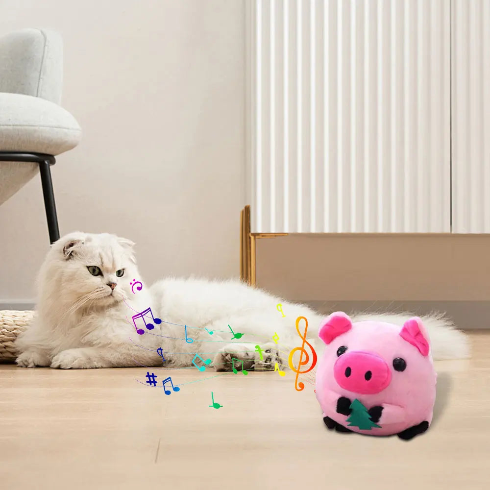 Aktiv Bewegender Plüsch-Welpenball – Singendes Quietschendes Flauschiges Hundekauspielzeug für Interaktives Indoor-Spielen