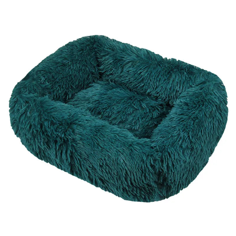 Luxuriöses Plüsch-Hundebett – Waschbares Quadratisches Kuschelbett für Kleine bis Große Hunde