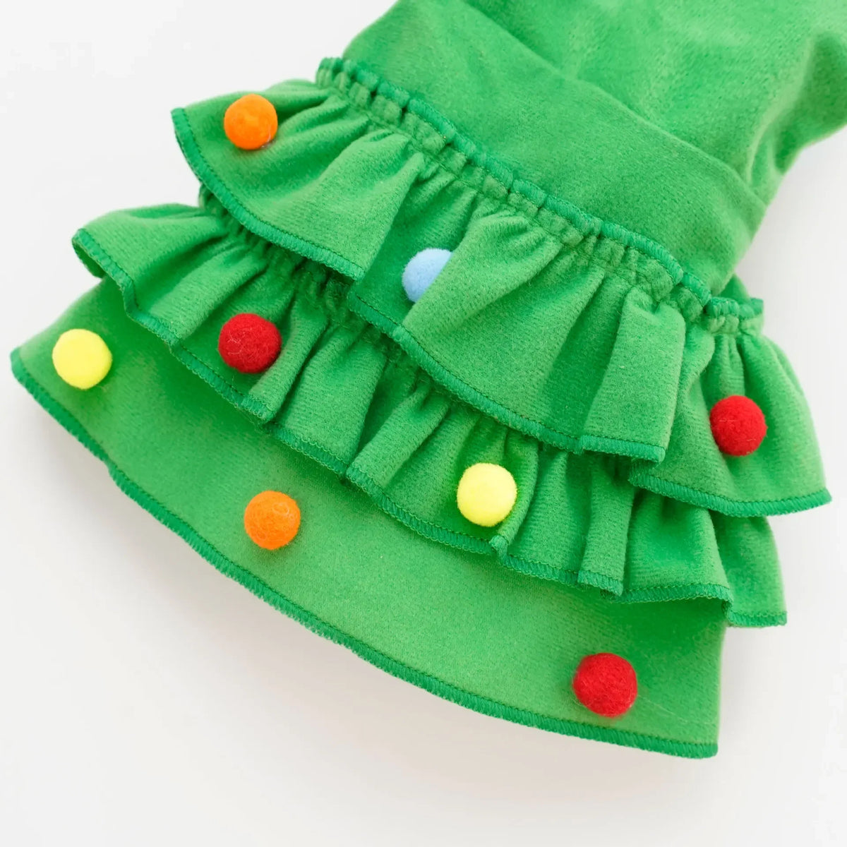 Weihnachtsbaum-Kostüm für Haustiere – Festlicher Umhang mit Stern & Pompons für Hunde & Katzen