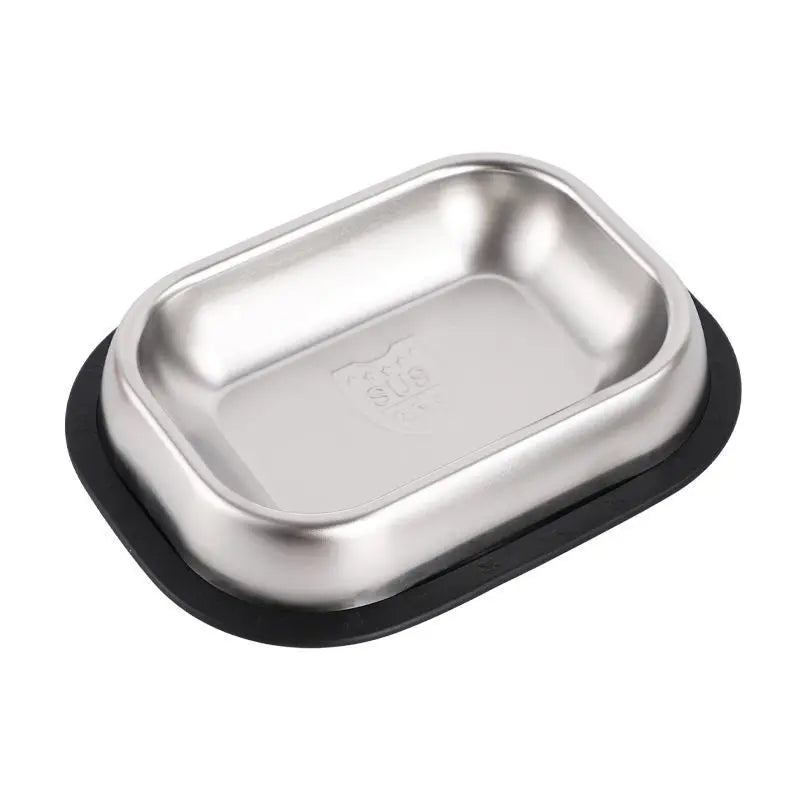 Quadratischer Futternapf aus 304-Edelstahl – Rutschfester Futter- und Wassernapf für Hunde, Katzen, Welpen & Kätzchen