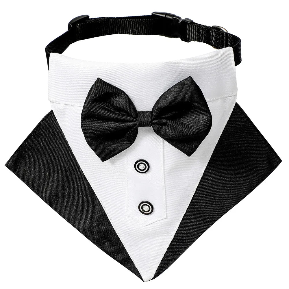 Formeller Hunde-Smoking mit Bandana – Eleganter Fliegen-Anzug für Hochzeit & Party