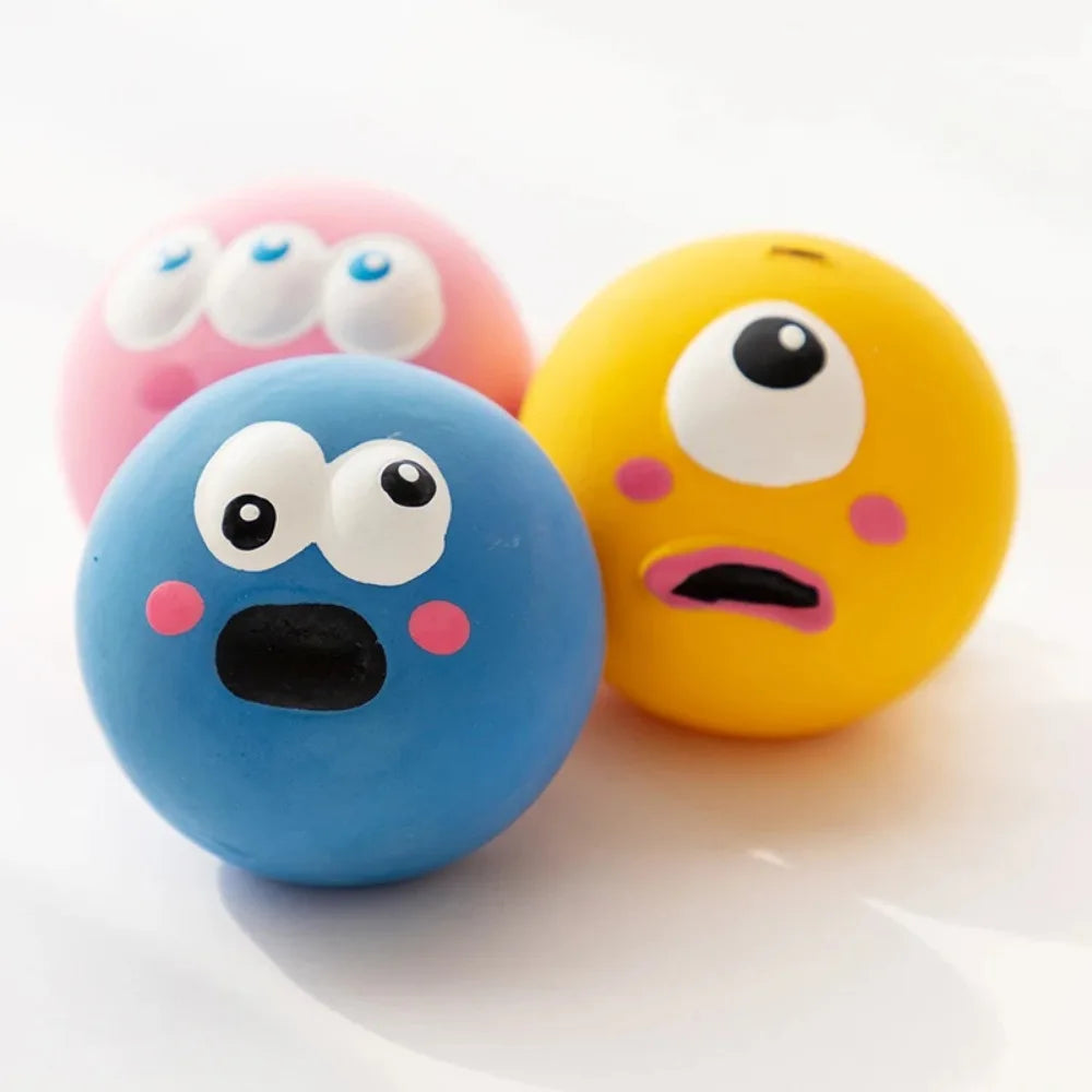 Quietschender Gummi-Kauball für Hunde – Bissfester Zahnreinigungs-Ball mit Sound für Welpen & Kleine Mittlere Große Hunde