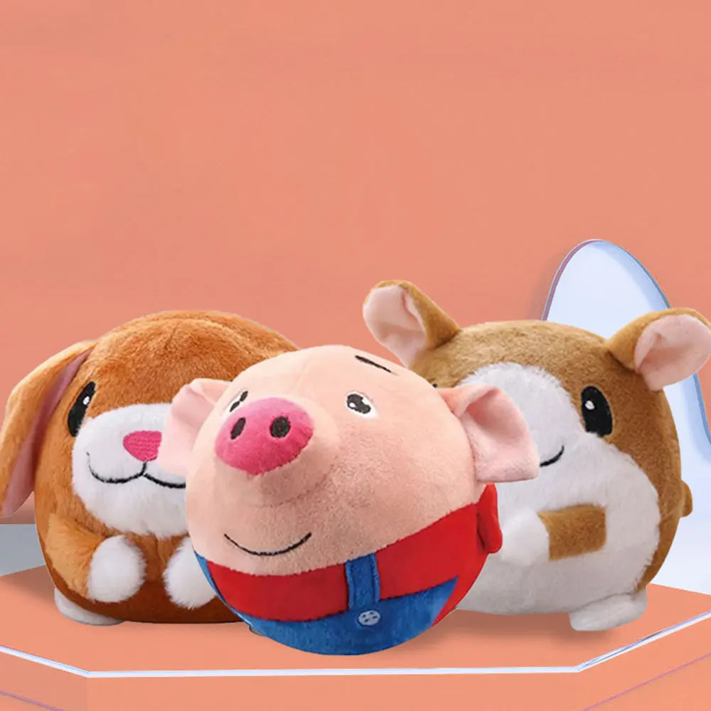 Aktiv Bewegender Plüsch-Welpenball – Singendes Quietschendes Flauschiges Hundekauspielzeug für Interaktives Indoor-Spielen