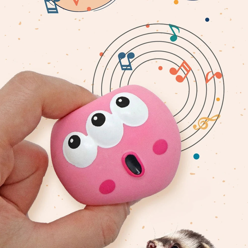 Quietschender Gummi-Kauball für Hunde – Bissfester Zahnreinigungs-Ball mit Sound für Welpen & Kleine Mittlere Große Hunde
