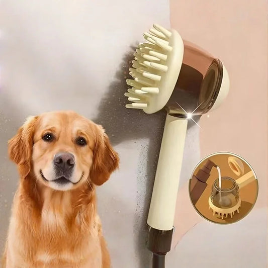 Niedliche Rosa Silikon-Massagebürste für Hunde – Kompakte Fellbürste zum Baden & Entfernen Loser Haare
