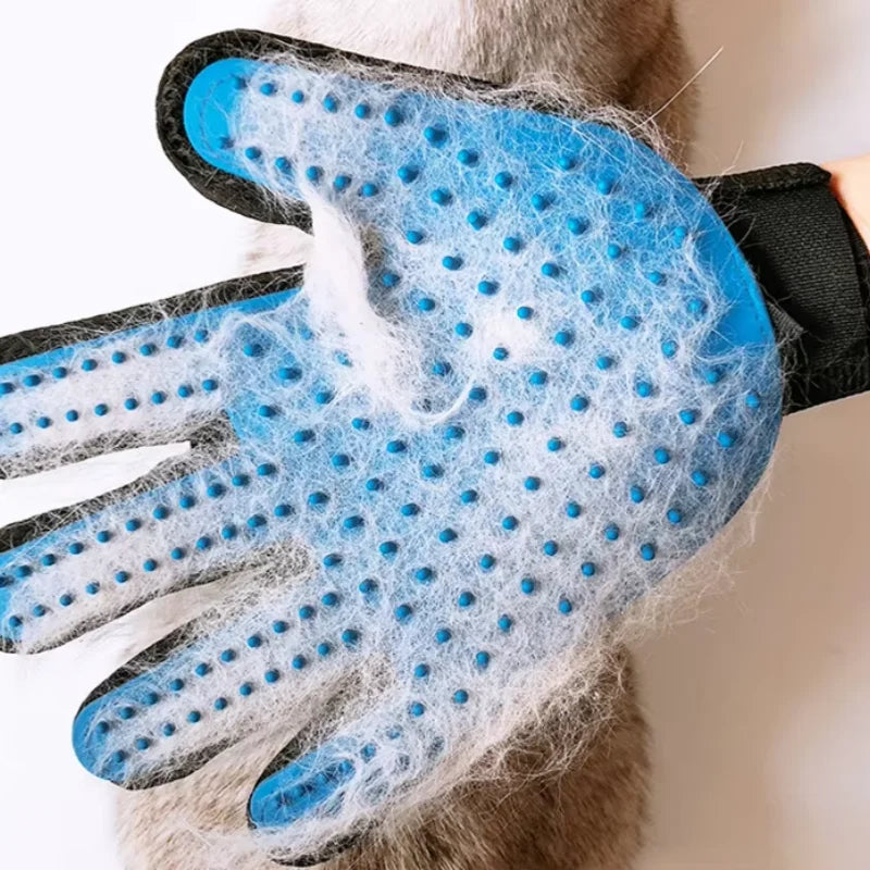 Doppelseitiges Haustier-Pflegeset – Bürste zum Entfilzen & Entfernen Loser Haare mit Waschhandschuh für Hunde, Katzen & Kaninchen