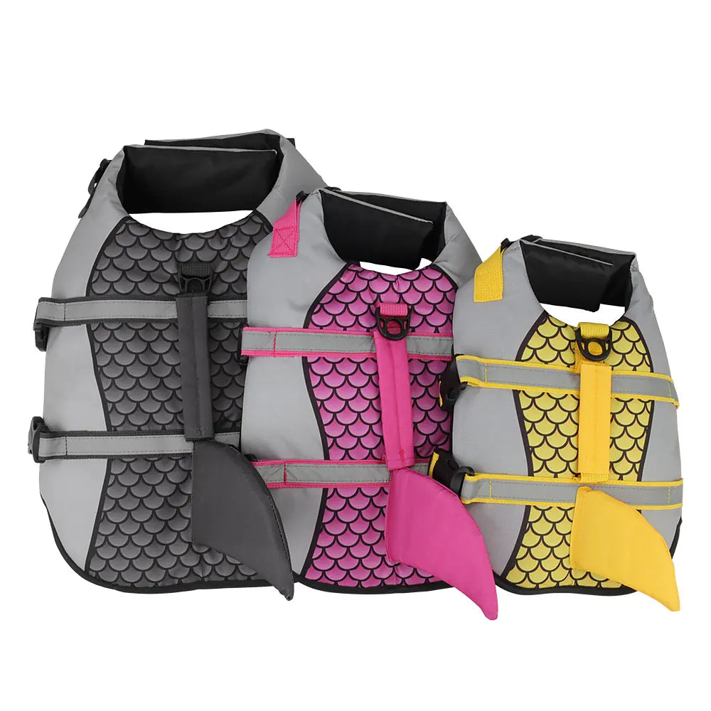 Hai-Schwimmweste für Hunde – Schuppen-Design mit Geschirr für Sommer & Wasserabenteuer