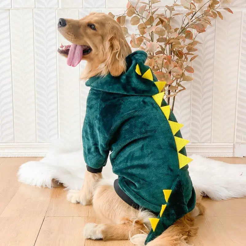 Warmer Fleece-Hundepyjama mit Kapuze – Gemütlicher Wintermantel für Mittelgroße & Große Hunde