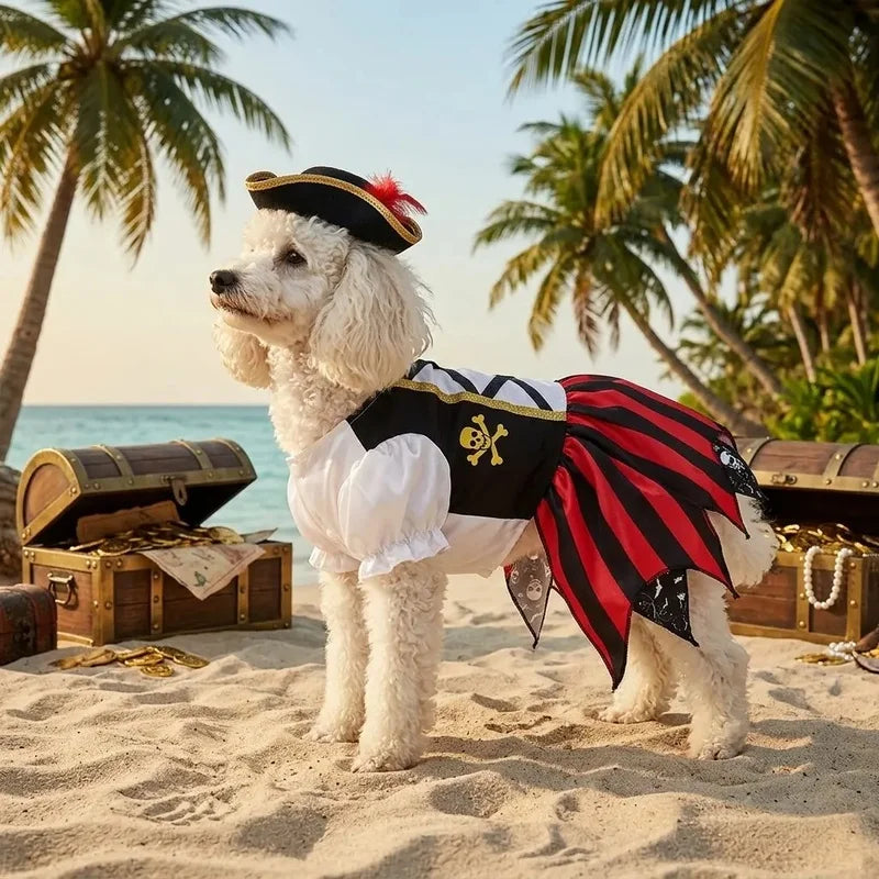 Piraten-Tutu-Kleid für Hunde & Katzen – Halloween-Kostüm für Kleine & Mittelgroße Haustiere