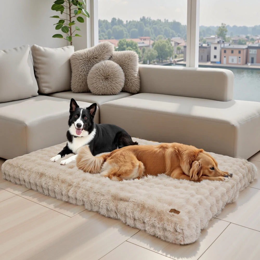Ultra Plüsch Weiches Hundebett & Waschbares Haustierkissen – Gemütliche Welpenmatratze und Schlafmatte für Kleine Mittlere Große Hunde