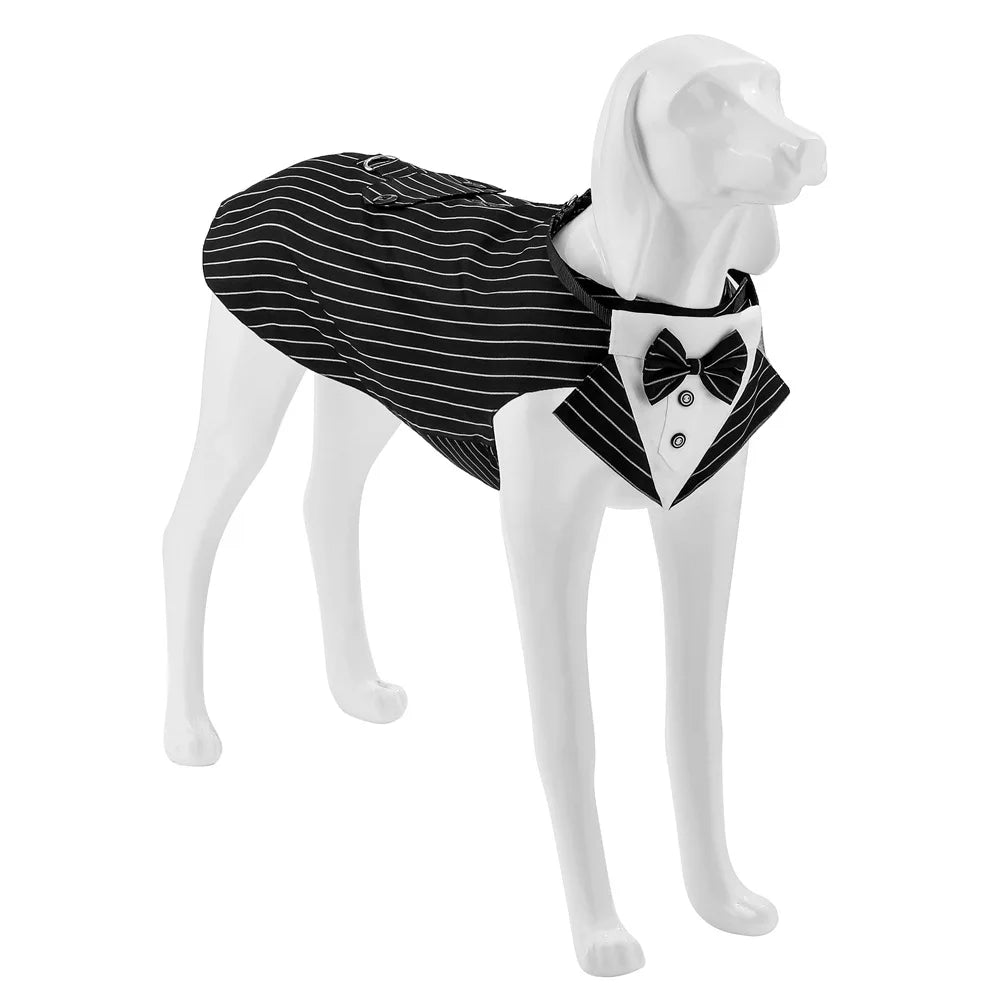Formeller Hunde-Smoking mit Bandana – Eleganter Fliegen-Anzug für Hochzeit & Party