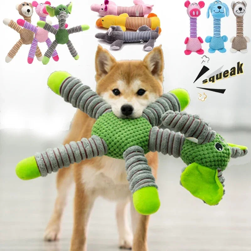 Robustes Quietschendes Plüsch-Hundekauspielzeug – Weiches Zahnungs-, Zahnpflege- & Trainingsspielzeug für Starke Kauer und Große Hunde