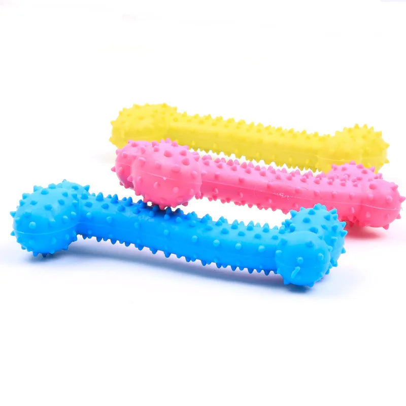 3-teiliges Gummi-Zahnbürsten-Kauspielzeug für Hunde – Knochenförmiger Zahnreinigungs-Kaustick & Trainingsspielzeug für Kleine Hunde und Welpen