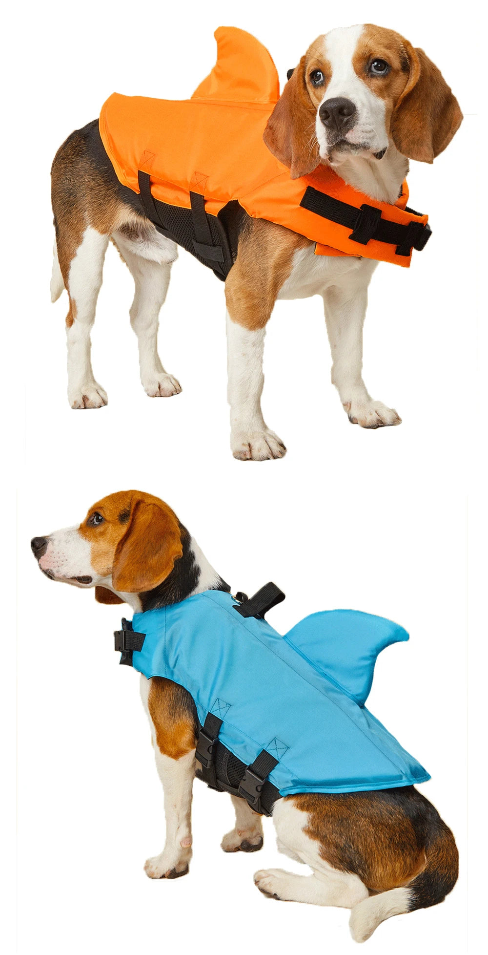 Hai-Schwimmweste für Hunde – Verbesserter Auftrieb mit Rettungsgriff für Kleine bis Große Hunde