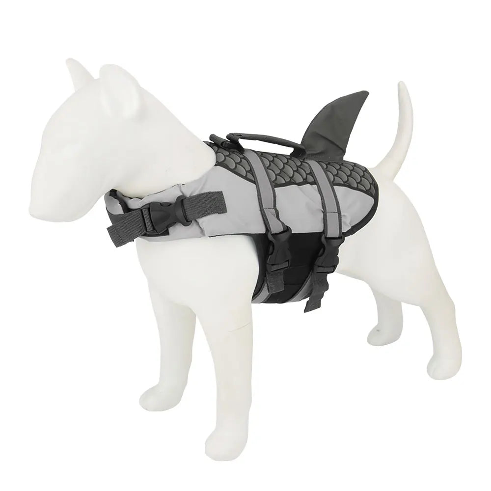 Hai-Schwimmweste für Hunde – Schuppen-Design mit Geschirr für Sommer & Wasserabenteuer