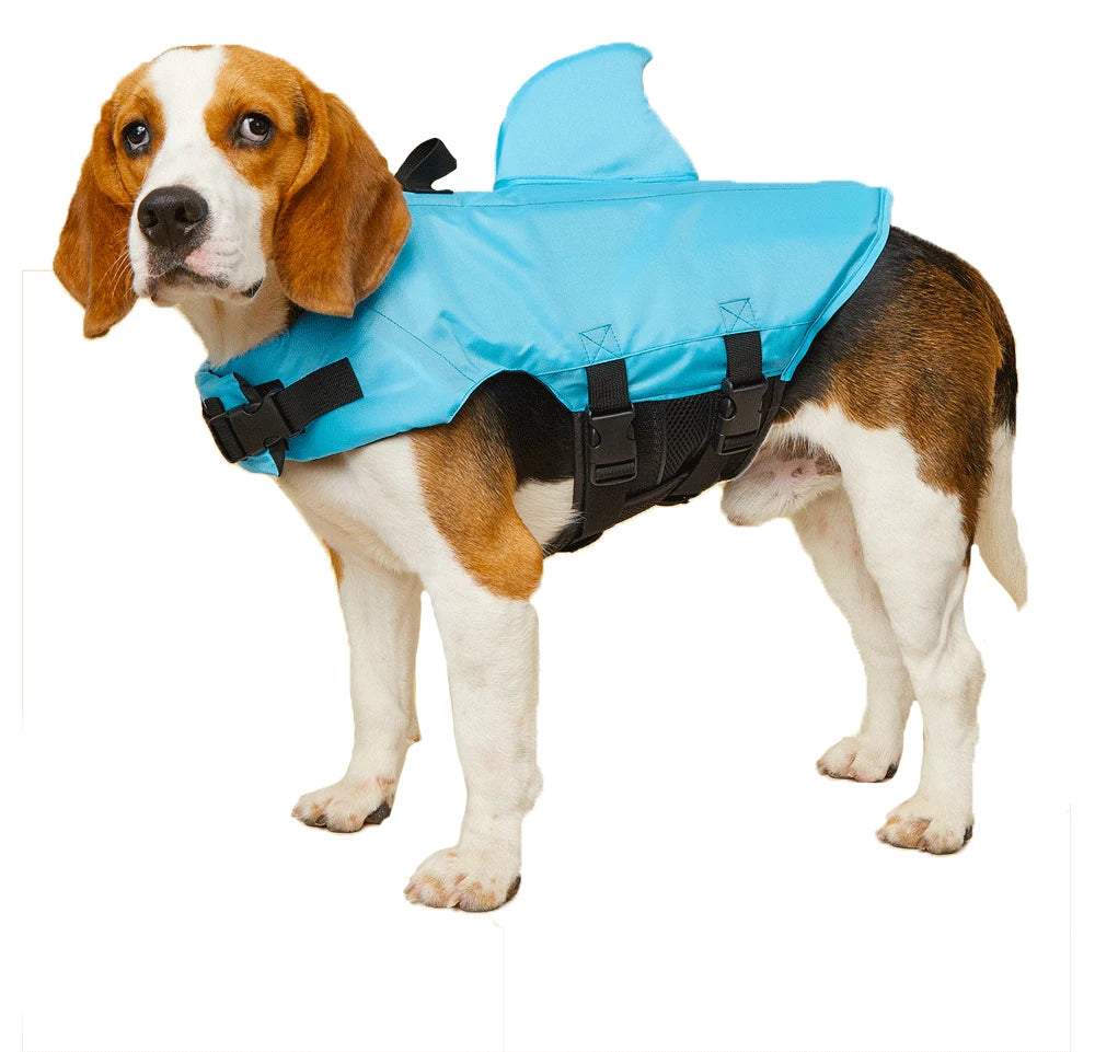 Hai-Schwimmweste für Hunde – Verbesserter Auftrieb mit Rettungsgriff für Kleine bis Große Hunde