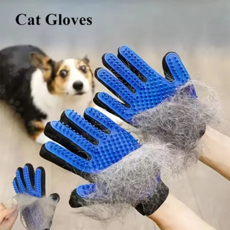 Pflegehandschuh für Haustiere – Fellpflegebürste zum Entfernen Loser Haare & Massieren für Hunde und Katzen