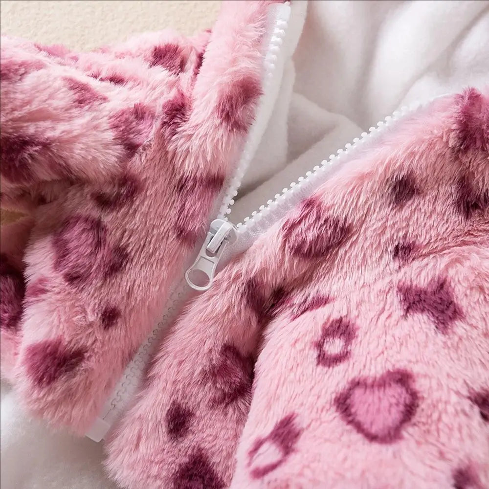 Leoparden-Fleece-Hoodie für Hunde – Warmer Wintermantel für Französische Bulldoggen & Kleine Hunde