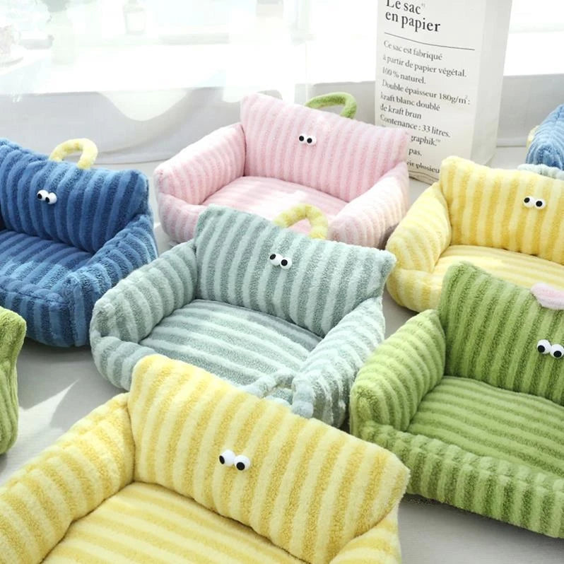 Warmes Winter Welpen-Sofabett & Gemütliches Haustierbett – Weiches Gepolstertes Katzennest und Schlafmatte für Welpen, Kleine Hunde & Katzen