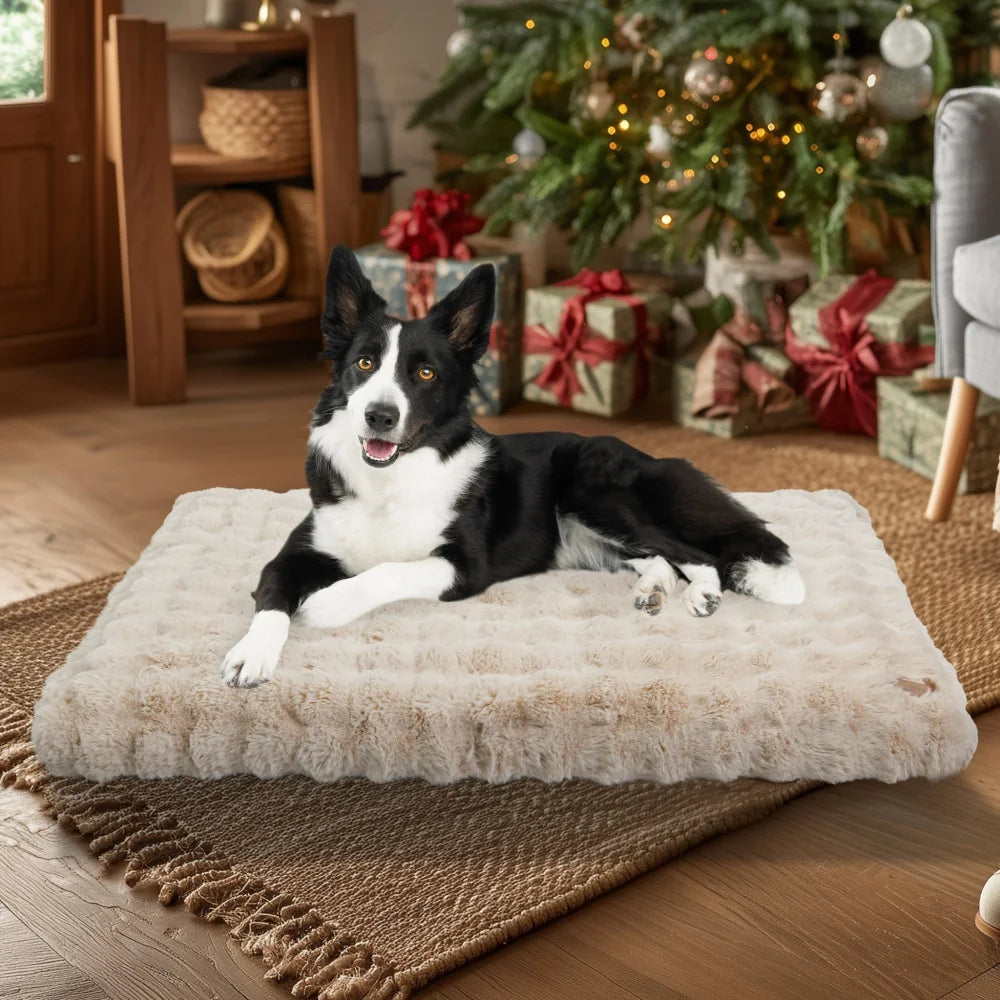 Ultra Plüsch Weiches Hundebett & Waschbares Haustierkissen – Gemütliche Welpenmatratze und Schlafmatte für Kleine Mittlere Große Hunde