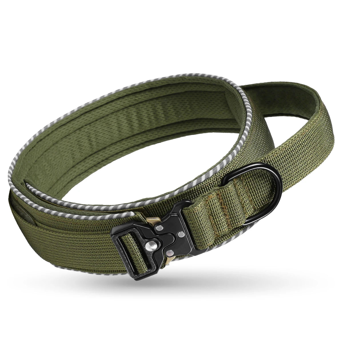 Verstellbares Taktisches Hundehalsband – Militärisch Inspiriertes Nylon-Trainingshalsband mit Haltegriff & Robuster Schnalle