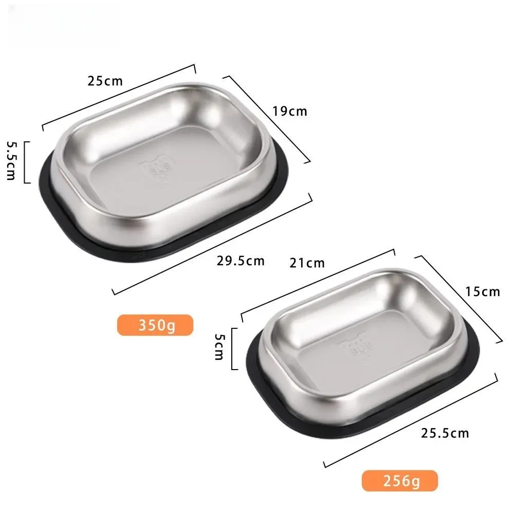 Quadratischer Futternapf aus 304-Edelstahl – Rutschfester Futter- und Wassernapf für Hunde, Katzen, Welpen & Kätzchen