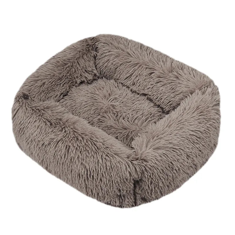 Luxuriöses Plüsch-Hundebett – Waschbares Quadratisches Kuschelbett für Kleine bis Große Hunde