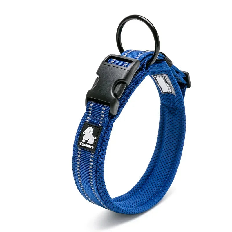 Hundehalsband mit 3M-Reflektoren – Verstellbares Gepolstertes Nylonhalsband mit Netzgewebe für Alle Hunderassen & Wetterbedingungen