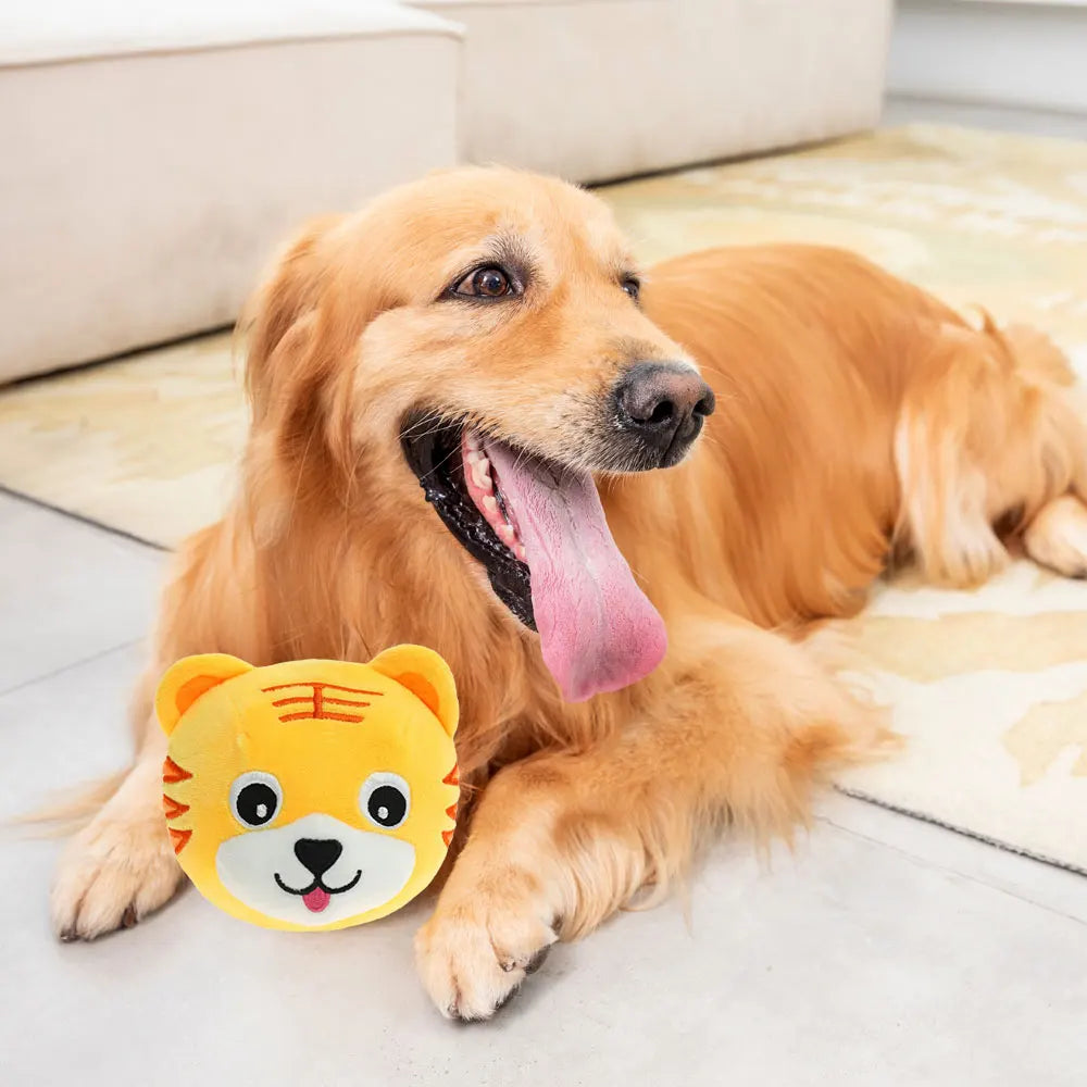 Aktiv Bewegender Plüsch-Welpenball – Singendes Quietschendes Flauschiges Hundekauspielzeug für Interaktives Indoor-Spielen