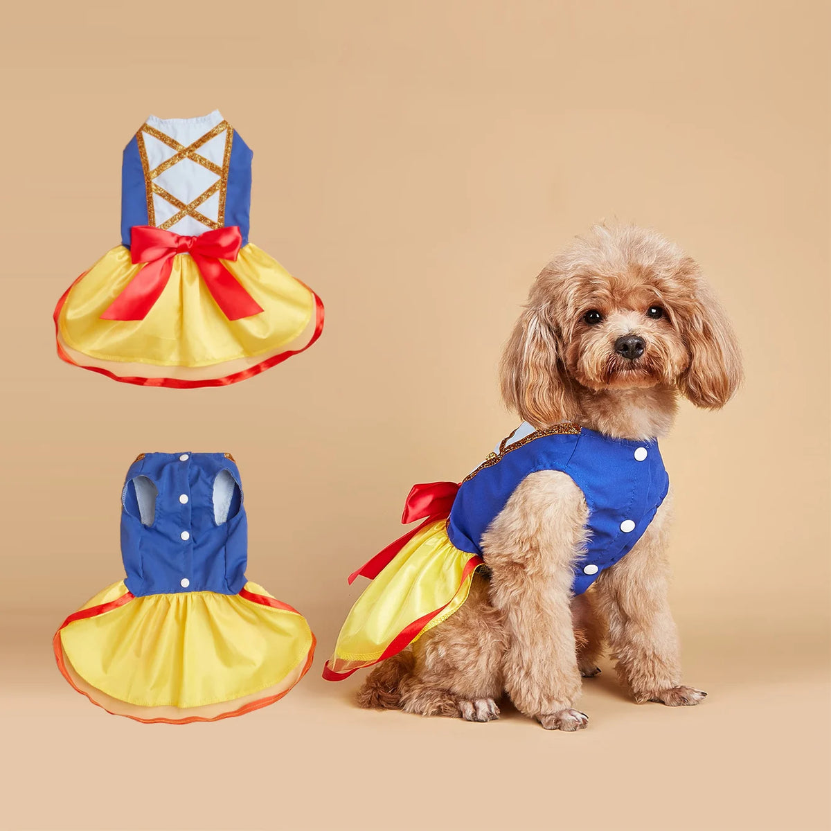 Schneeprinzessin-Kleid für Hunde – Festliches Weihnachtskostüm für Kleine Hunde & Welpen