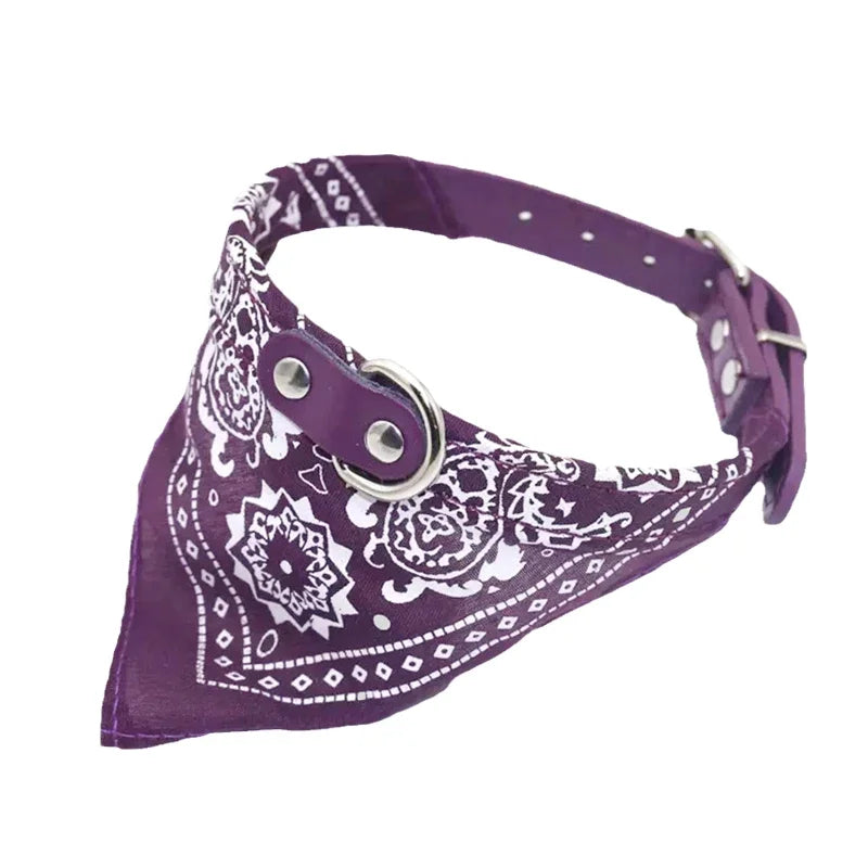 PU-Halsband für Hunde & Katzen mit Halstuch – Verstellbares Haustierhalsband für Kleine & Mittelgroße Hunde, Chihuahuas, Corgis und Welpen
