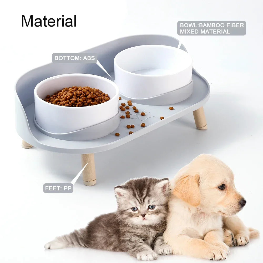 Höhenverstellbare Erhöhte Doppelnapf-Futterstation – Futter- und Wassernäpfe für Katzen, Hunde & Kätzchen