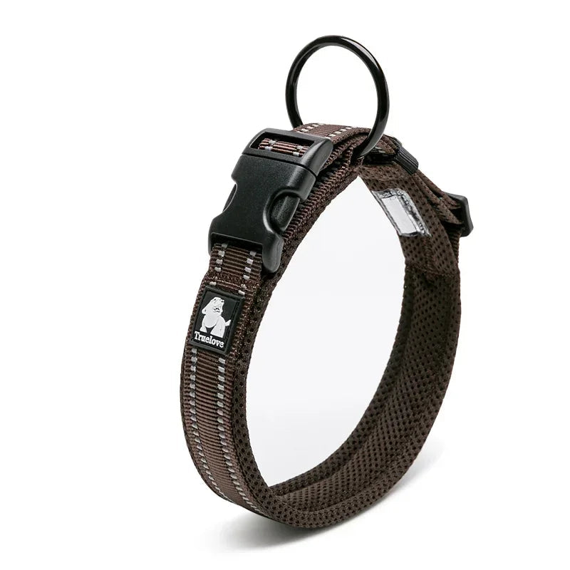 Hundehalsband mit 3M-Reflektoren – Verstellbares Gepolstertes Nylonhalsband mit Netzgewebe für Alle Hunderassen & Wetterbedingungen