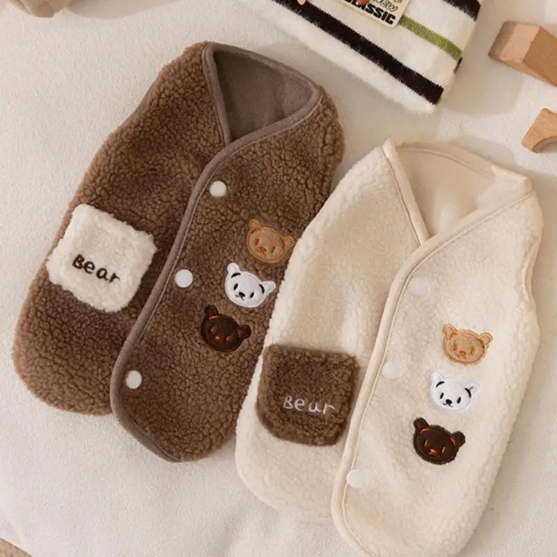 Süße Fleece-Weste für Haustiere – Warme Herbst- & Winterjacke für Kleine Hunde, Welpen & Katzen