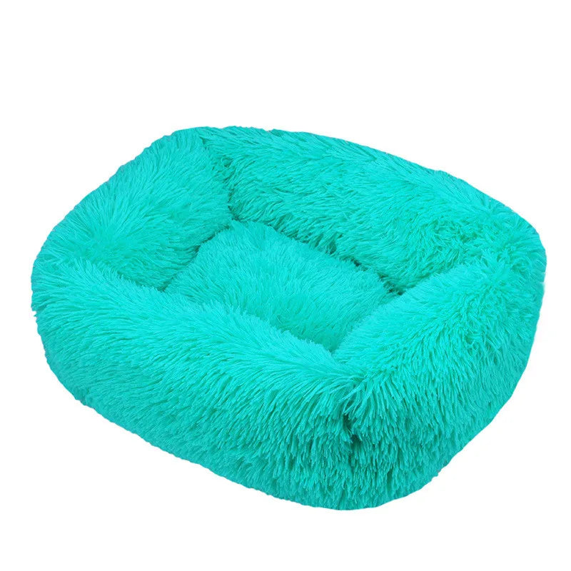 Luxuriöses Plüsch-Hundebett – Waschbares Quadratisches Kuschelbett für Kleine bis Große Hunde