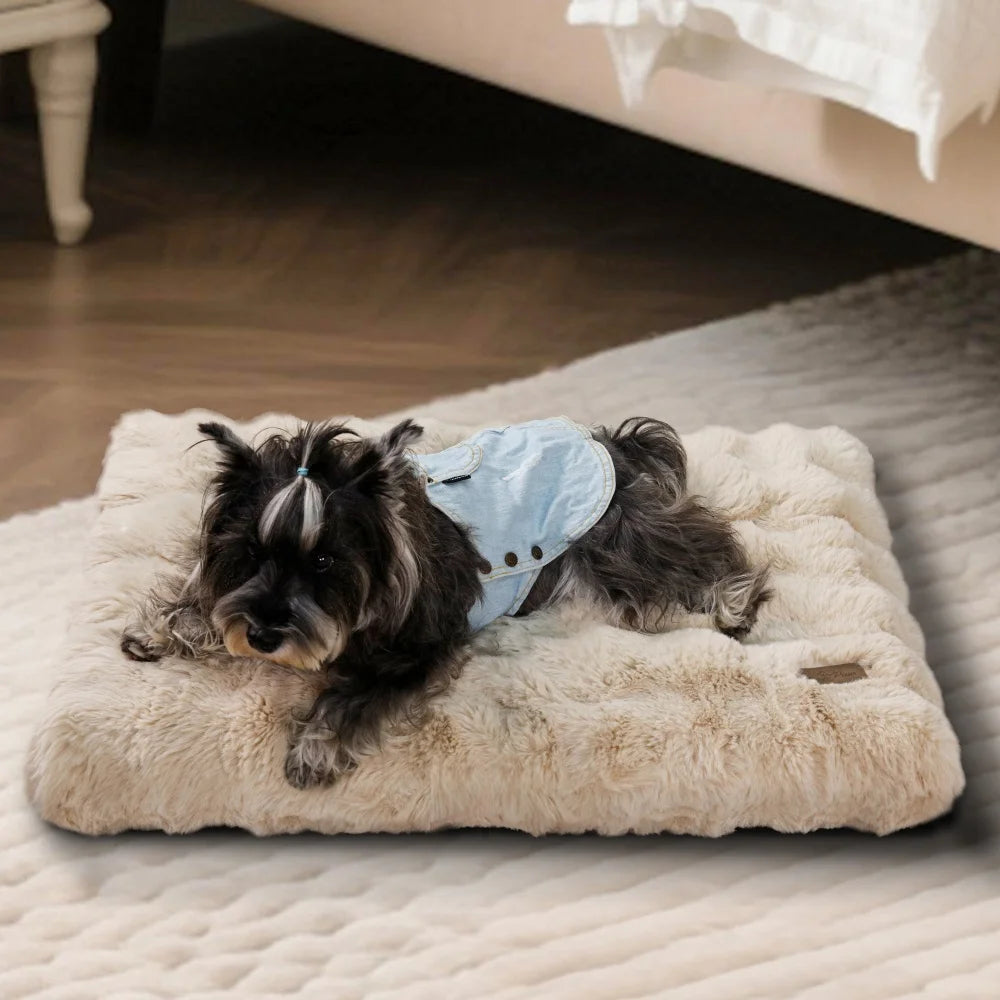 Ultra Plüsch Weiches Hundebett & Waschbares Haustierkissen – Gemütliche Welpenmatratze und Schlafmatte für Kleine Mittlere Große Hunde