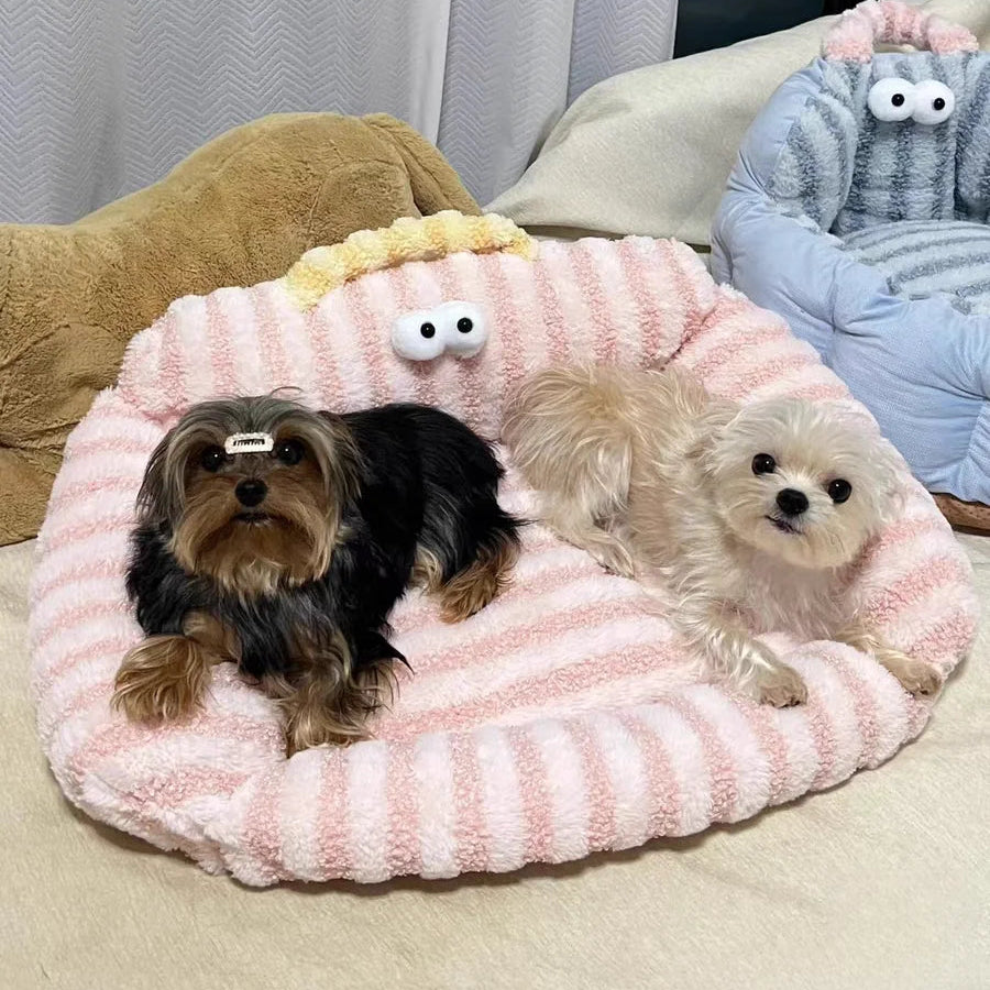 Warmes Winter Welpen-Sofabett & Gemütliches Haustierbett – Weiches Gepolstertes Katzennest und Schlafmatte für Welpen, Kleine Hunde & Katzen