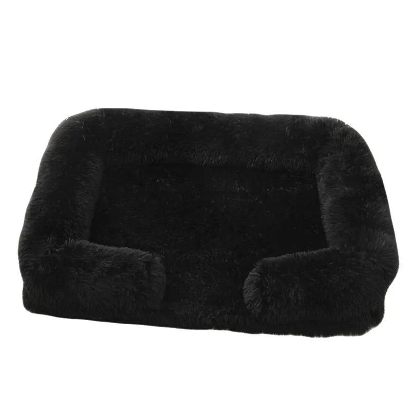Plüsch Winter Hundebett mit Abnehmbarem Verdicktem Kissen – Weiches Quadratisches Haustiersofa & Kennel-Schlafbett für Kleine Mittlere Große Hunde