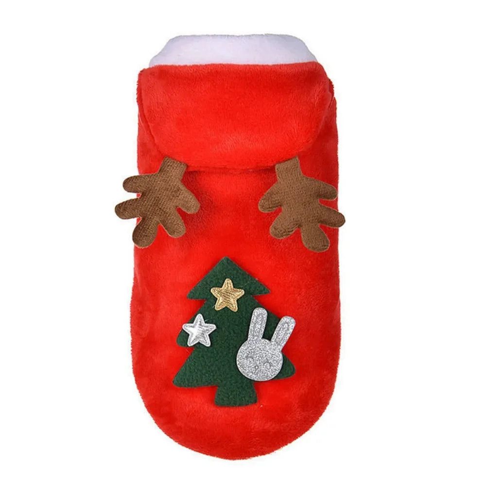 Festliches Flanell-Outfit für Hunde & Katzen – Warme Rentier- & Weihnachtsbaum-Kleidung für Herbst und Winter