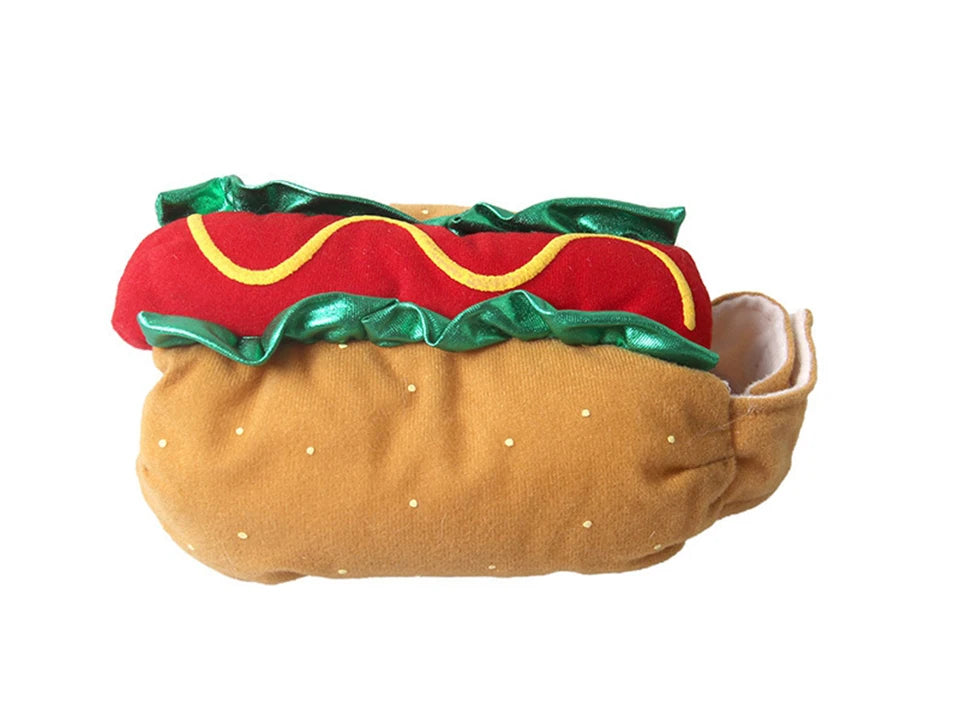 Hot-Dog-Kostüm für Hunde & Katzen – Verstellbares Würstchen-Outfit für Dackel & Welpen