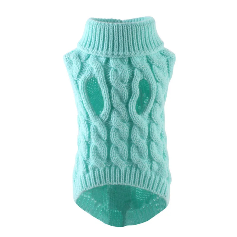Zopfmuster-Hundepullover – Warmer Einfarbiger Strickpullover für Kleine Hunde & Welpen