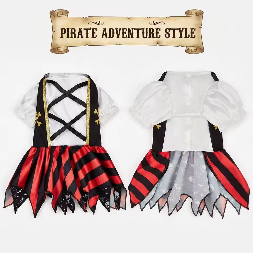 Piraten-Tutu-Kleid für Hunde & Katzen – Halloween-Kostüm für Kleine & Mittelgroße Haustiere